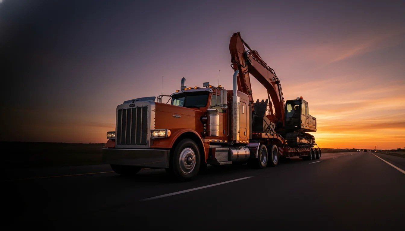 Heavy equipment prepared for delivery